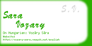 sara vozary business card