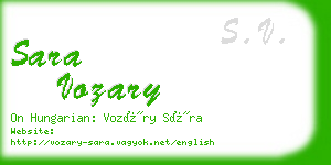 sara vozary business card